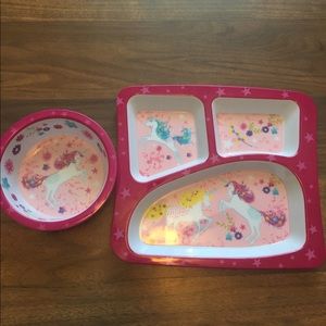 🥳🥳3/$10 Unicorn divided plate and bowl